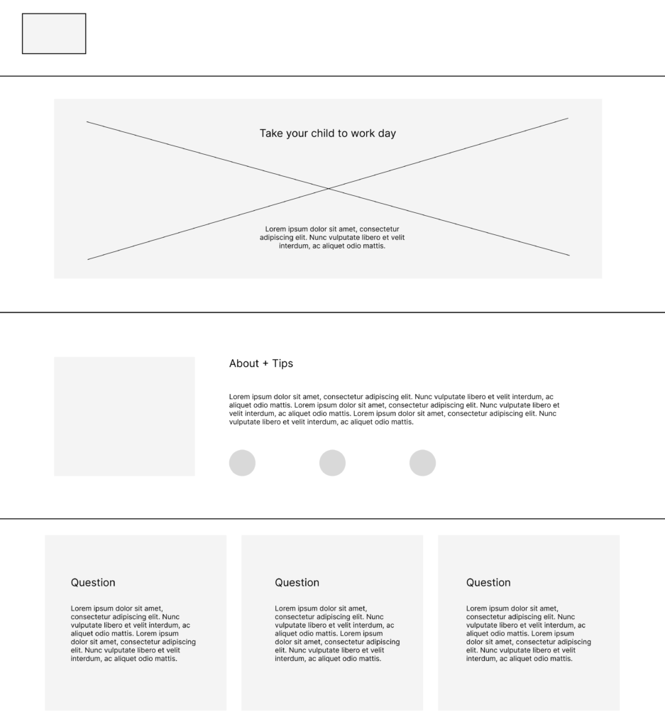 Page style wireframe